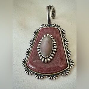 Carolyn Pollack Relios .925 Rhodochrosite Mother-of-Pearl Pendant